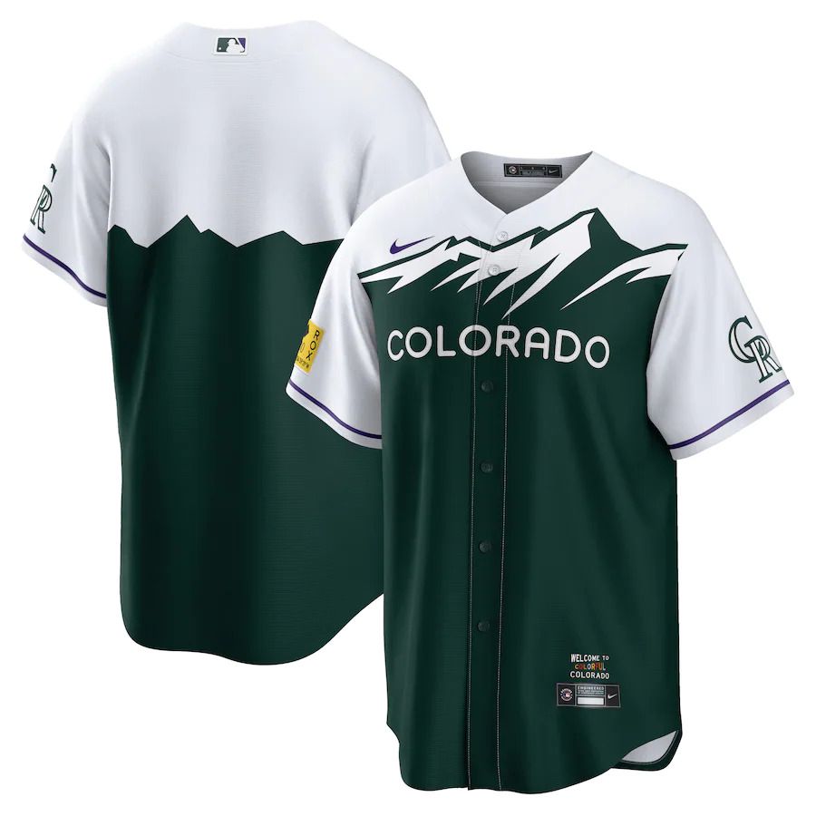 Custom Men Colorado Rockies Blank Nike Green 2022 City Connect Replica Team MLB Jersey